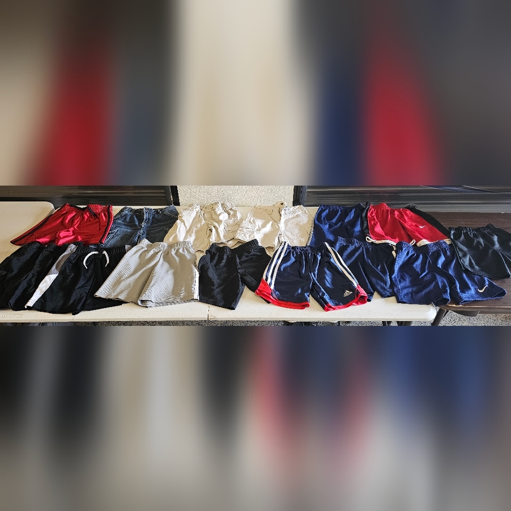 adidas Kids Beige, Black, and Navy Shorts